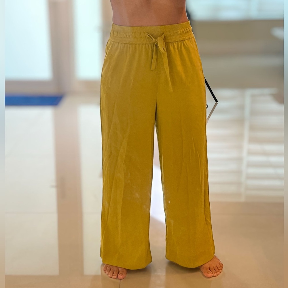 Zara Mustard Yellow Elastic Waist Pants